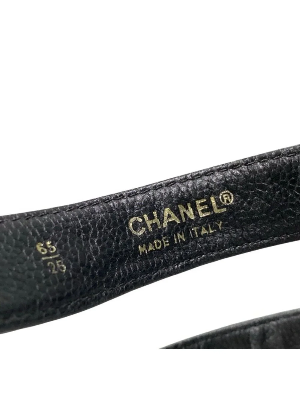 Chanel Turnlock Caviar Leather High Waist Belt 25 65 Black Gold